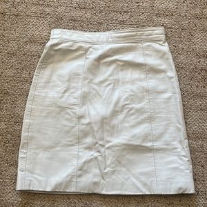 Vintage White Leather Pencil Skirt